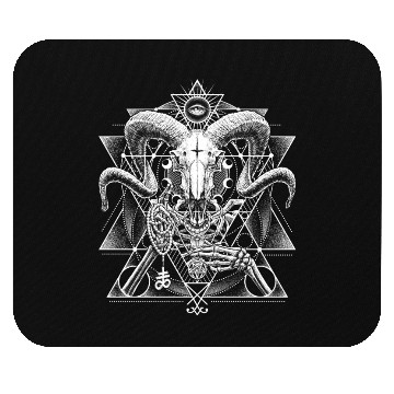Discover Skeletal Demonic Baphomet Mouse Pads