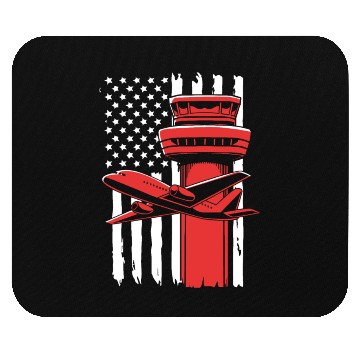 Discover Pilot American Flag Air Traffic Controller Mouse Pads