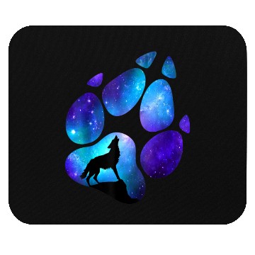Discover Wolf Paw Galaxy Wild Lone Wolves Double Exposure Mouse Pads
