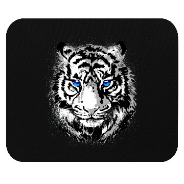 Discover White Tiger Head Portrait - Wildlife Big Cats Mouse Pads