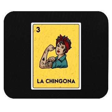 Discover La Chingona Mexican Lottery Bingo Game Card Player Mouse Pads