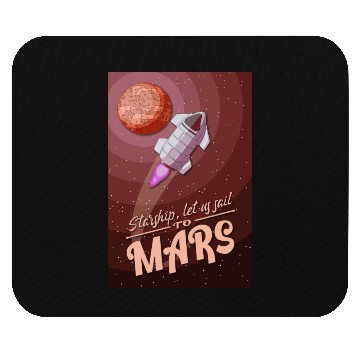 Discover Starship, let is sail to Mars - Poster Mouse Pads