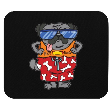 Discover Hot Dog Pug Lover Summer Beach Mouse Pads