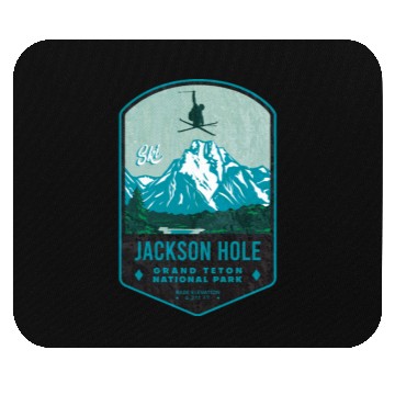 Discover Jackson Hole Ski Badge Mouse Pads