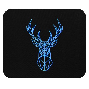 Discover Deer Head Geometric Polygon Neon Blue Antlers Mouse Pads