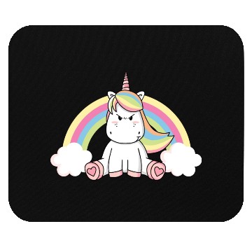 Discover Grumpy Unicorn Evil Bad Mood Unicorn Rainbow Mouse Pads