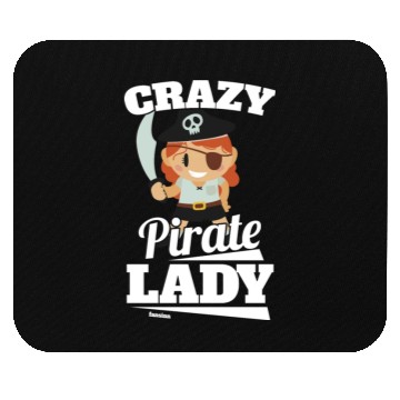 Discover Crazy Pirate Lady Mouse Pads
