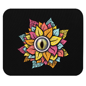 Discover Colorful Reptile Eye Flower Mouse Pads
