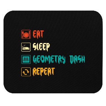 Discover Eat sleep geometry dash repeat retro Jumper Repeat Mouse Pads