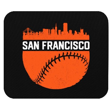 Discover Vintage Downtown San Francisco Cali Skyline Baseba Mouse Pads