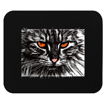 Discover funny cat face Mouse Pads