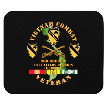 Discover Army Vietnam Combat Cavalry Veteran w Support Brig Mouse Pads