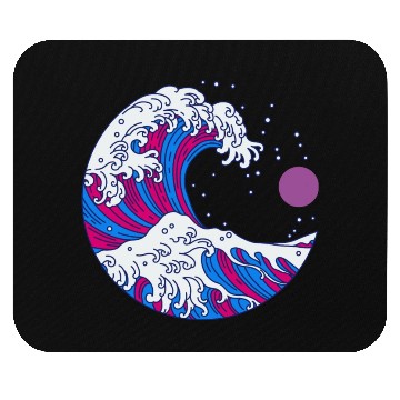 Discover Circular Japanese Bi Wave. Bisexual Pride. Mouse Pads