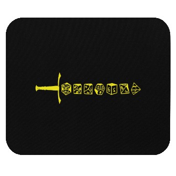 Discover yellow dice sword fantasy Mouse Pads
