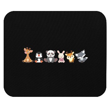 Discover Kawaii Animals Giraffe Penguin Panda Bunny Deer Fo Mouse Pads
