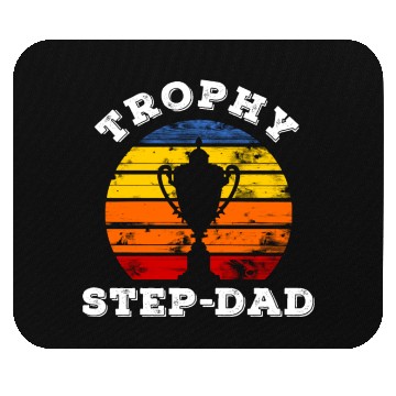 Discover Funny Trophy Step Dad Retro Sunset Fathers Day Mouse Pads