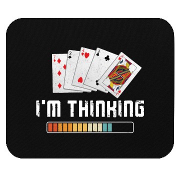 Discover Poker Cards Vintage I'M Thinking Mouse Pads