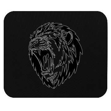 Discover lion black roar Mouse Pads