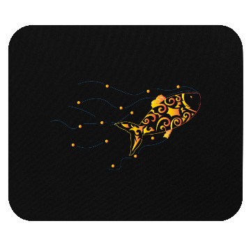 Discover Artsy gold fish waves Mouse Pads