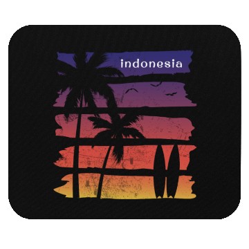 Discover Cool Indonesia Surfing Fan Beach Palm Tree Mouse Pads