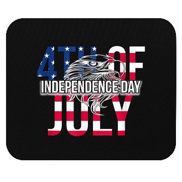 Discover US Happy Independence Day 4th July Flag Eagle Mouse Pads