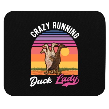 Discover Crazy Running Duck Lady Indian Mouse Pads
