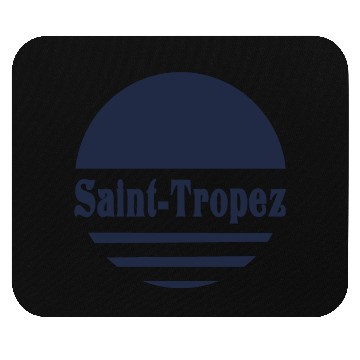 Discover Saint Tropez - Navy Retro Sun Aesthetic Mouse Pads