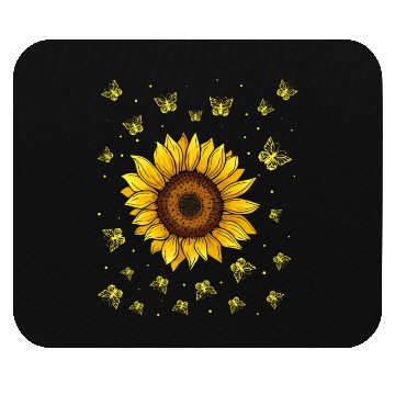 Discover Sunflower Butterflies Floral Women Girls Butterfly Mouse Pads