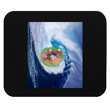 Discover cute cat with green flowers Mouse Pads