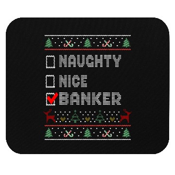 Discover Naughty Nice Banker, Matching Christmas Group Mouse Pads