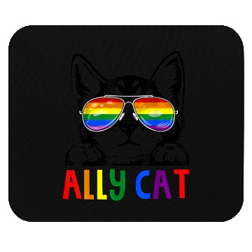 Discover Ally Cat LGBT Gay Rainbow Pride Flag Mouse Pads