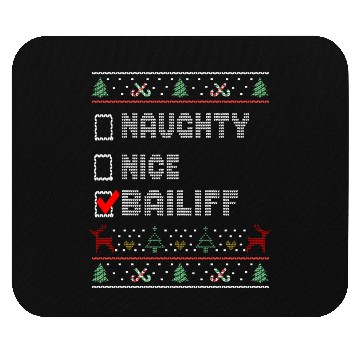 Discover Naughty Nice Bailiff, Matching Christmas Group Mouse Pads