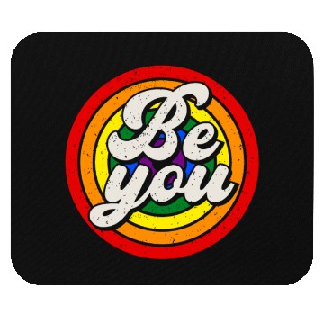 Discover Be You Pride LGBTQ Gay Ally Rainbow Retro Vintage Mouse Pads