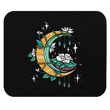 Discover Floral Moon Celestial Lunar Flowers Aesthetic Cres Mouse Pads