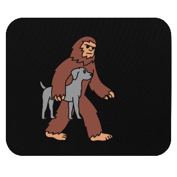 Discover Bigfoot Sasquatch Carrying Weimaraner Mouse Pads