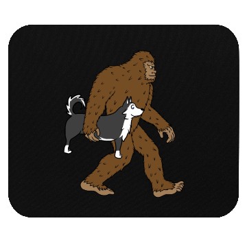 Discover Bigfoot Sasquatch Carrying Husky Mouse Pads