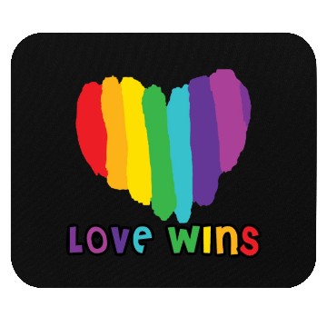 Discover Love wins, pride rainbow heart Mouse Pads