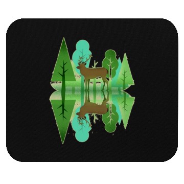 Discover Forest deer reflection Mouse Pads