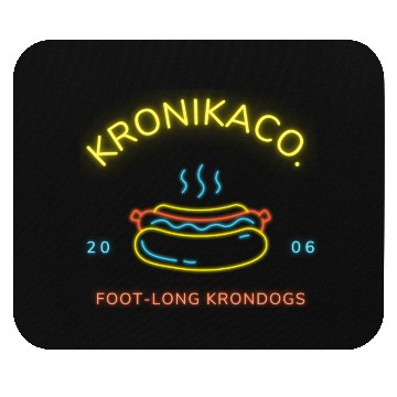 Discover Neon Light Glow Hot Dog Logo Mouse Pads