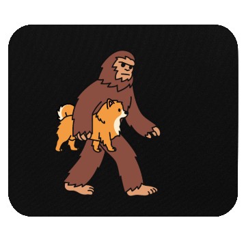 Discover Bigfoot Sasquatch Walking Pomeranian Mouse Pads