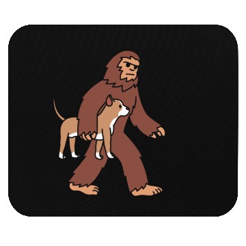 Discover Bigfoot Sasquatch Walking Pit Bull Mouse Pads