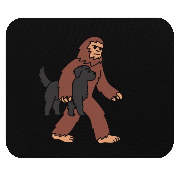 Discover Bigfoot Sasquatch Walking Newfoundland Dog Mouse Pads