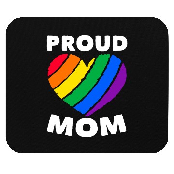 Discover Proud Mom Colorful Heart LGBTQ Rainbow Flag Mouse Pads