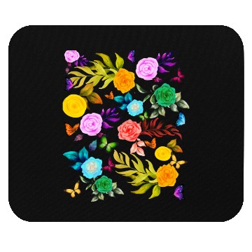 Discover Pride Love - Background Flowers with Butterflies Mouse Pads