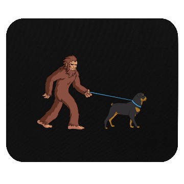 Discover Bigfoot Sasquatch Walking Rottweiler Mouse Pads