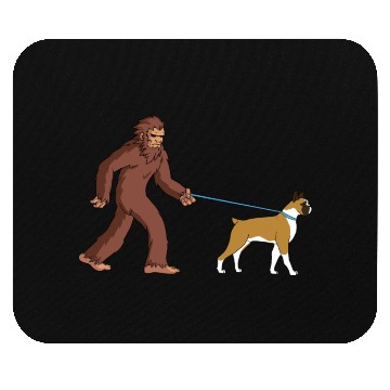 Discover Bigfoot Sasquatch Walking Boxer Dog Mouse Pads