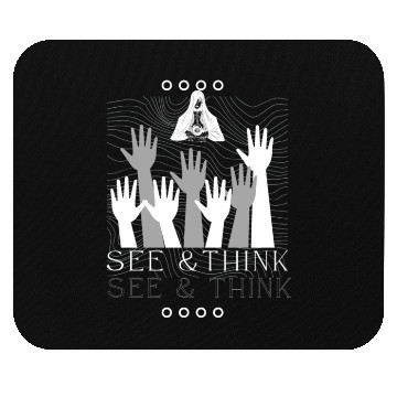 Discover Gray White Simple Spooky Typography Mouse Pads