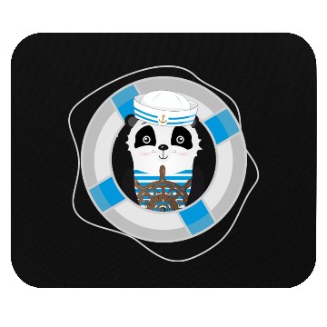 Discover cute panda as a sailor in marine look Mouse Pads