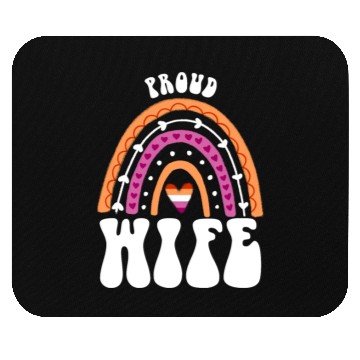 Discover Proud Wife Lesbian Pride Rainbow Mouse Pads