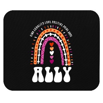 Discover Ally Lesbian Pride Boho Rainbow Mouse Pads